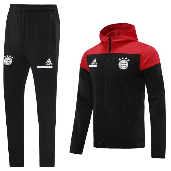 Bayern Munich Black Red Training Kits Windbreaker Jacket with Pants 2020/21